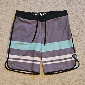 Men's Live Fit Boardshorts - Gray and Green